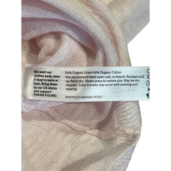 Eileen Fisher Pastel Pink Organic Linen Crew Neck Top Women's Size S Sustainable - Picture 7 of 10